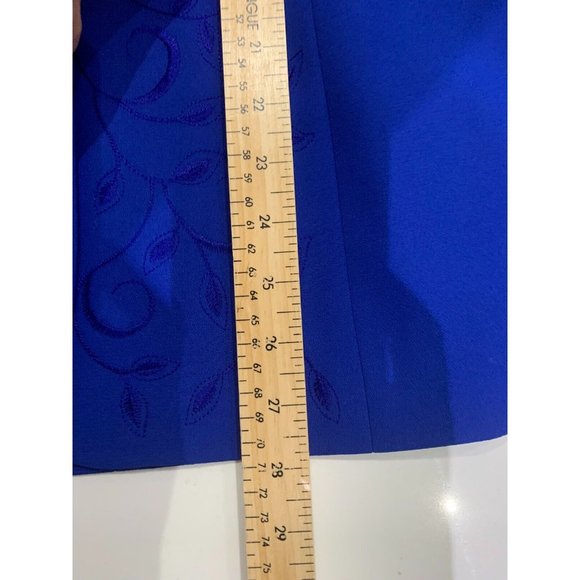 Le Suit Two Piece embraided lined skirt Blue Dress Suit Sz 12 - Picture 11 of 15